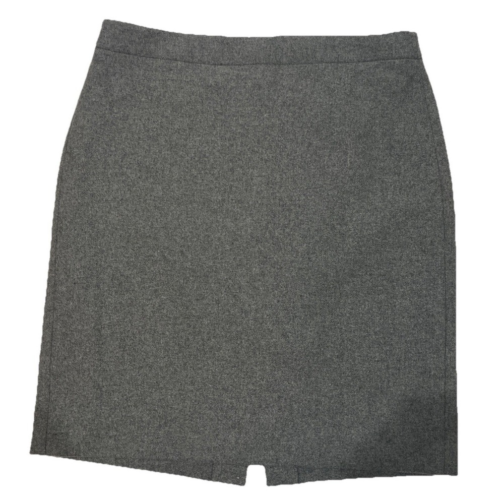 J Crew The Pencil Skirt Gray Wool Blend Lined Career‎ Size 8